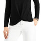 Top feminino preto com frente torcida, tamanho extrapequeno, da Style &amp; Co