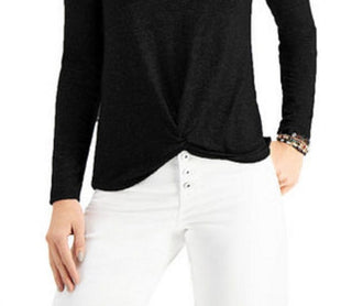 Top feminino preto com frente torcida, tamanho extrapequeno, da Style &amp; Co