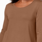 Blusa feminina manga três quartos JM Collection marrom tamanho pequeno