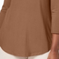 Blusa feminina manga três quartos JM Collection marrom tamanho pequeno