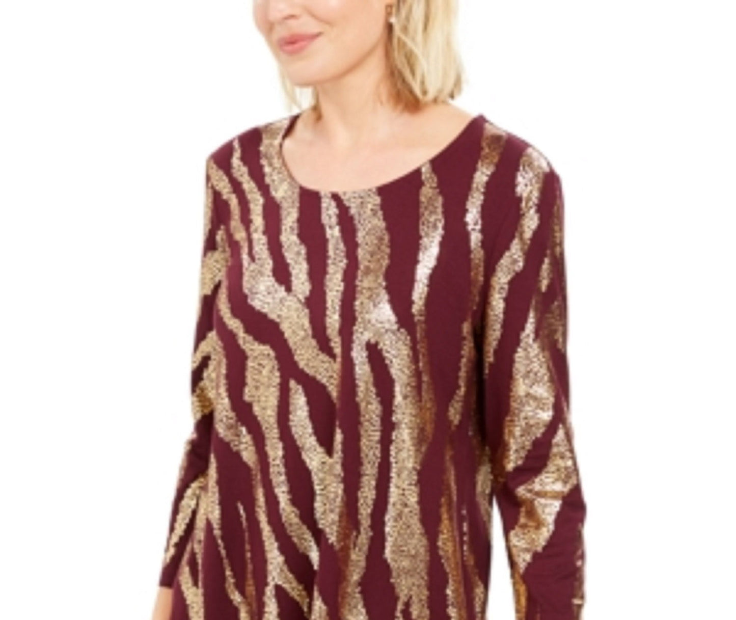 Top feminino com estampa metálica Jm Collection tamanho pequeno