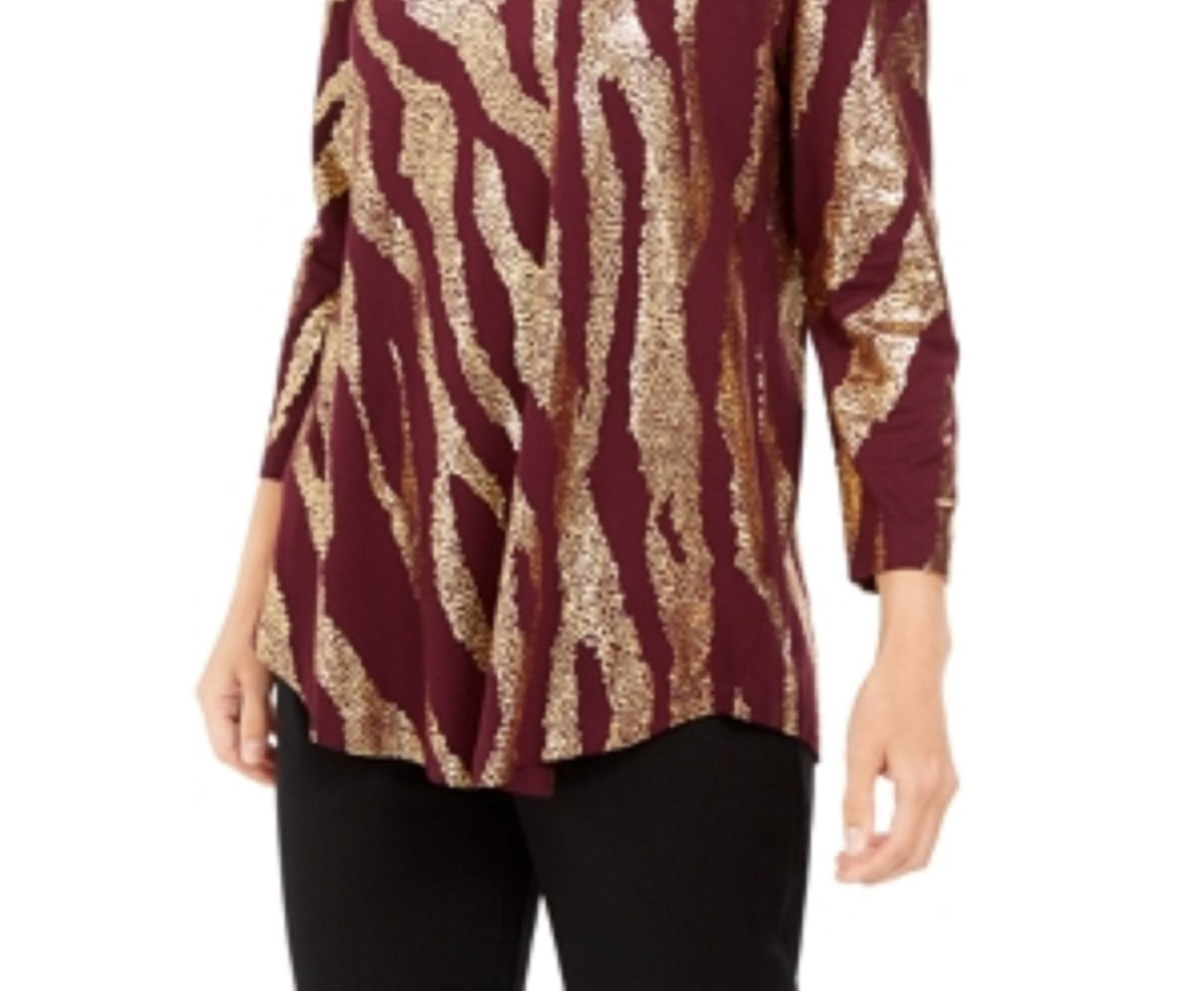 Top feminino com estampa metálica Jm Collection tamanho pequeno