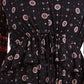 Blusa camponesa feminina estilo &amp; co, preta, com amarração na cintura, tamanho extrapequeno