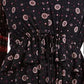 Blusa camponesa feminina estilo &amp; co, preta, com amarração na cintura, tamanho extrapequeno
