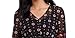 Blusa camponesa feminina estilo &amp; co, preta, com amarração na cintura, tamanho extrapequeno