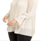 Blusa plissada feminina Alfani marrom tamanho 2X