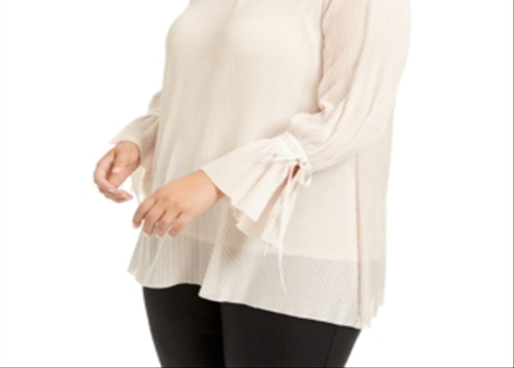 Blusa plissada feminina Alfani marrom tamanho 2X