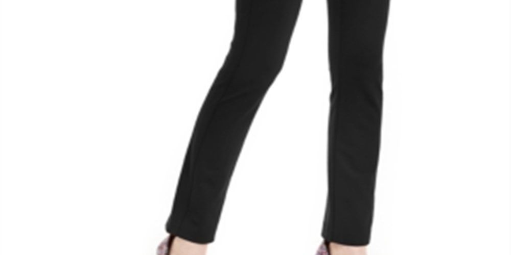 Calça feminina reta e lisa da INC International Concepts para usar no trabalho, preta, tamanho 18