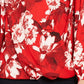 INC International Concepts Top feminino com estampa floral vermelha e sobrepeliz tamanho pequeno