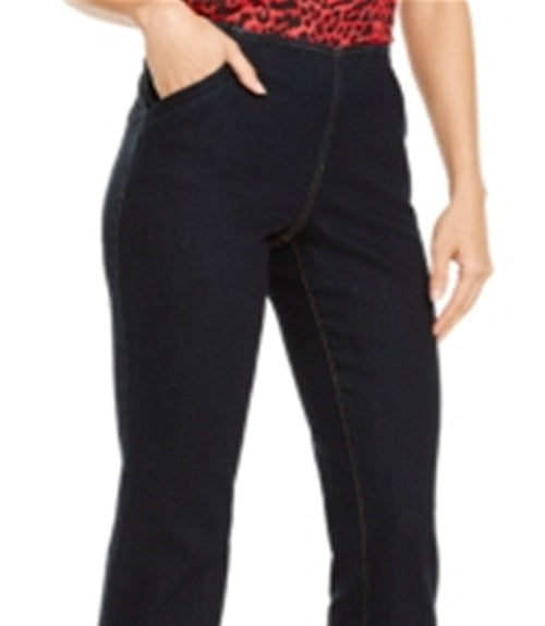 Calça jeans feminina Bootcut com bainha de pressão da INC International Concepts, azul, tamanho 2