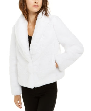 Casaco de pele sintética feminino Inc International Concepts, branco, pequeno, tamanho S