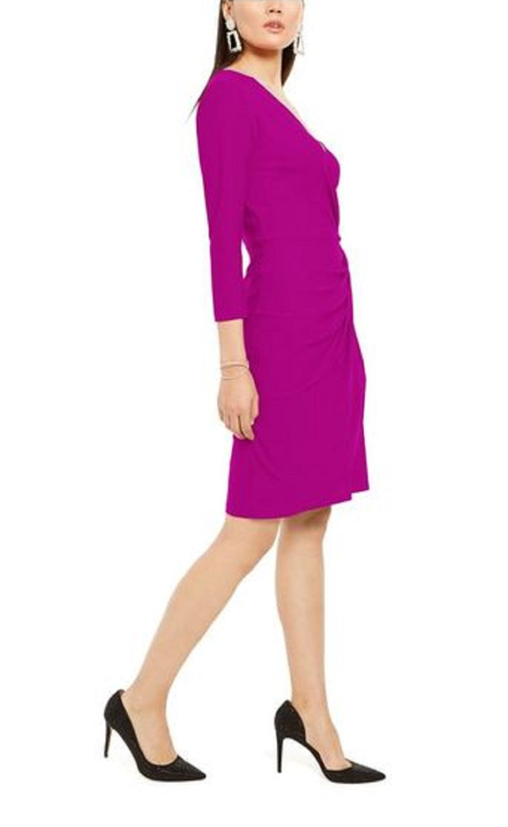 Vestido envelope feminino INC International Concepts com strass, rosa, tamanho grande