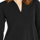 Blusa túnica feminina Alfani lisa com gola alta, preta, tamanho extragrande