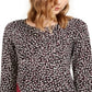 Blusa assimétrica estampada e de veludo Alfani feminina, preta, tamanho pequeno