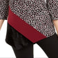 Blusa assimétrica estampada e de veludo Alfani feminina, preta, tamanho pequeno
