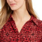 Camisa polo feminina estampada Charter Club tamanho M