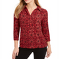 Camisa polo feminina estampada Charter Club tamanho M