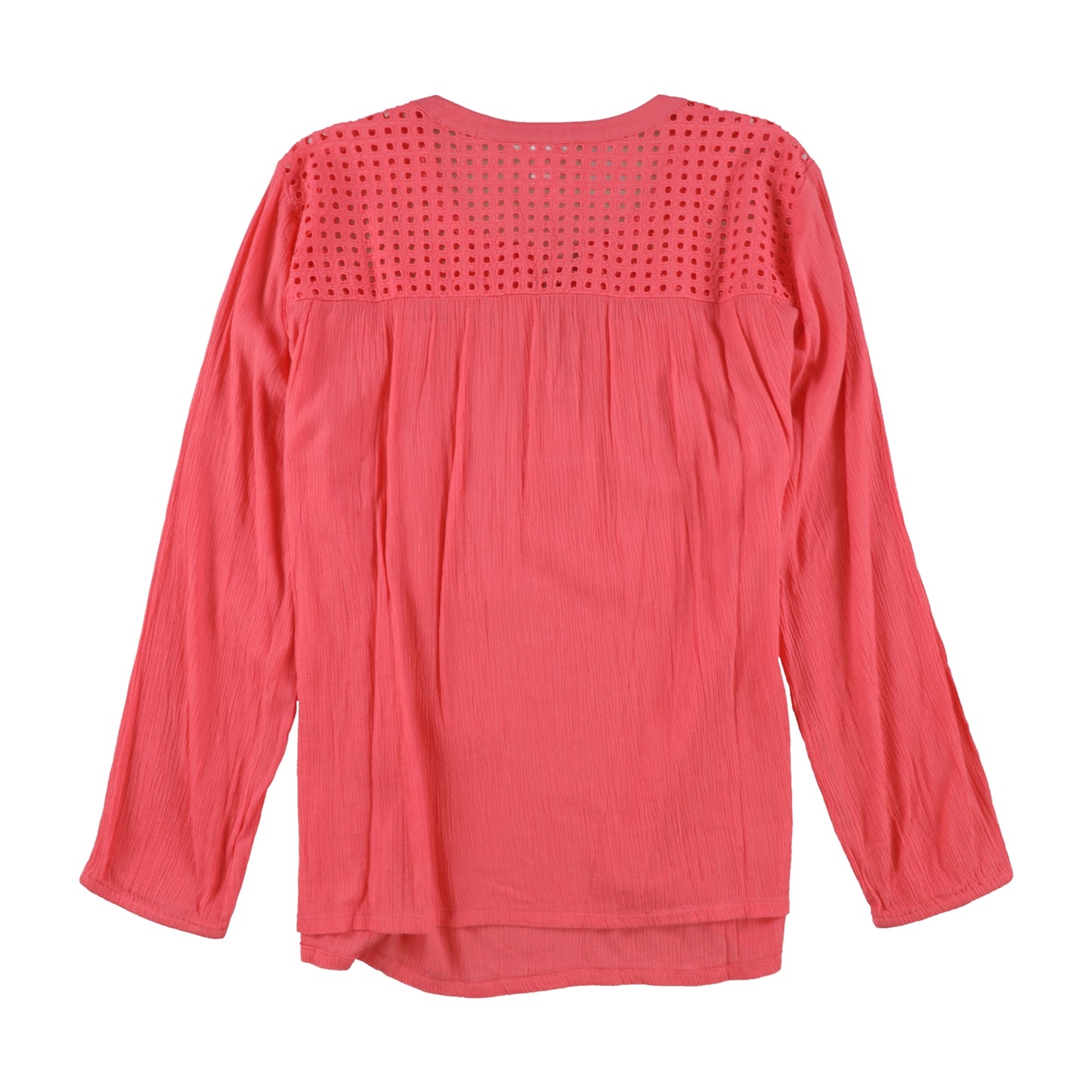 Blusa feminina Charter Club com borlas e estampa camponesa, coral, tamanho extragrande