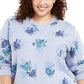 Moletom feminino Karen Scott Plus com estampa de lã azul, tamanho 3X