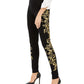 Calça skinny bordada feminina INC International Concepts, preta, tamanho 0, pequena