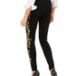 Calça skinny bordada feminina INC International Concepts, preta, tamanho 0, pequena