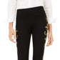 Calça skinny bordada feminina INC International Concepts, preta, tamanho 14, pequena