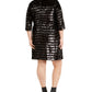 Vestido tubinho acima do joelho com lantejoulas e estampa plus size INC International Concepts feminino, preto, tamanho 3X