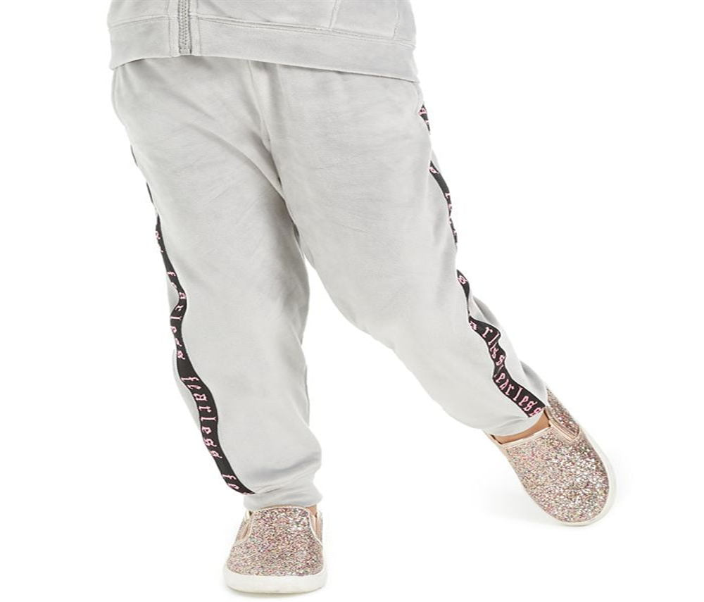 Calça de moletom de veludo cinza Ideology Little Girls tamanho 6