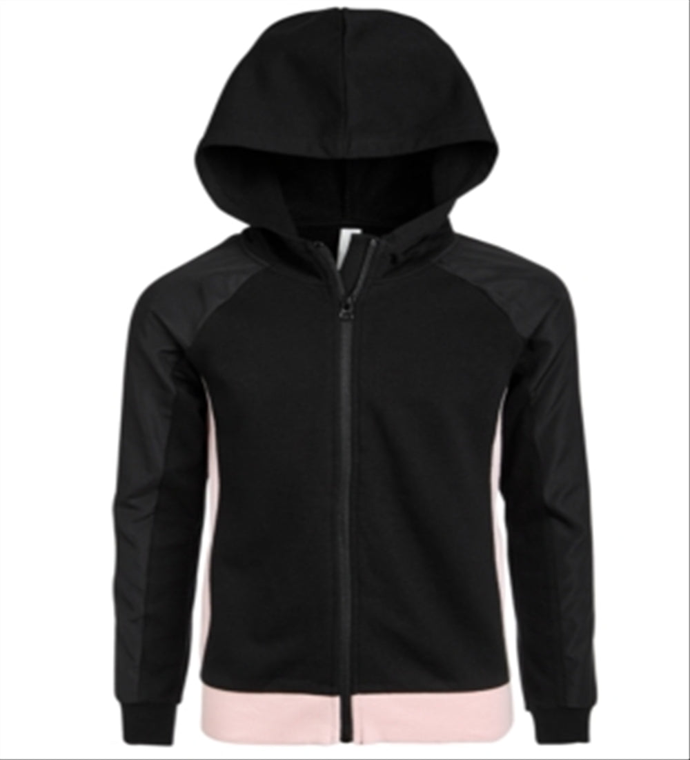 Ideologia Big Girl's Pieced Zip Up Hoodie Preto Tamanho Grande