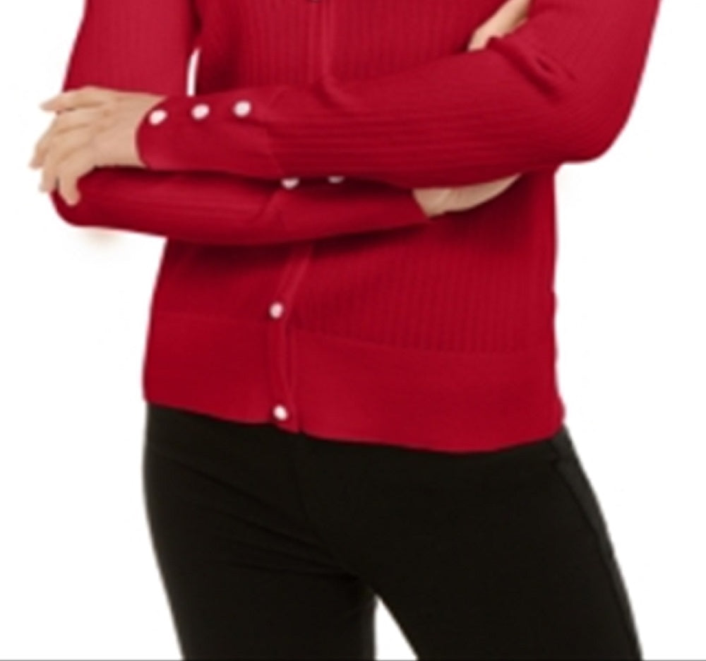 Cardigan feminino com manga bufante INC International Concepts, vermelho, tamanho XX-G