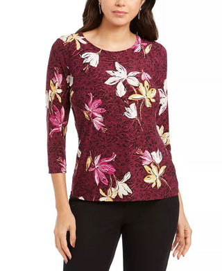 Top jacquard estampado feminino Jm Collection Petite