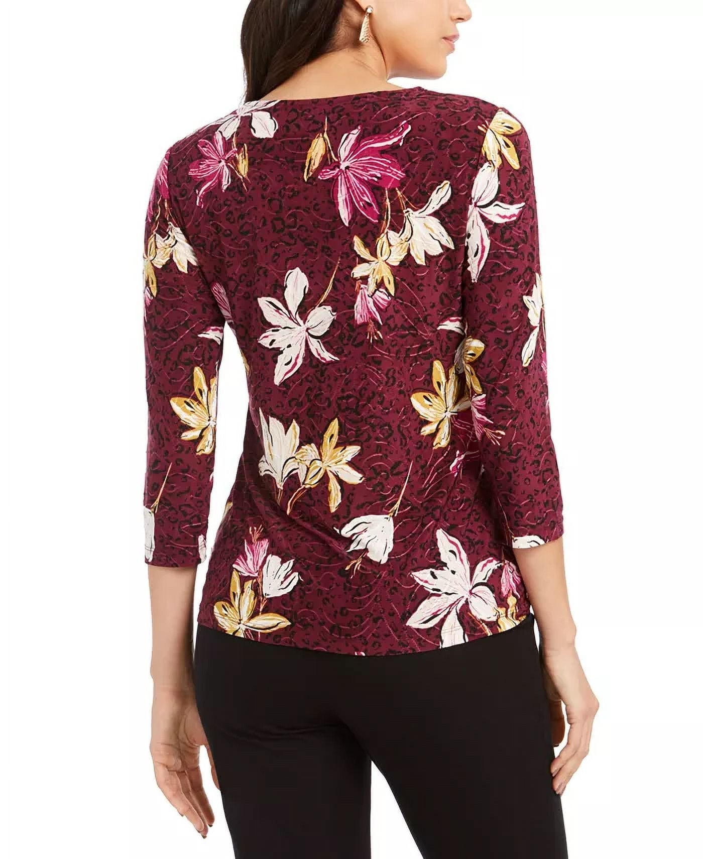 Top jacquard estampado feminino Jm Collection Petite