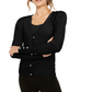 Cardigan feminino com manga bufante INC International Concepts, preto, tamanho pequeno médio