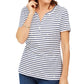Karen Scott Top Henley Listrado Starlight Feminino Azul Tamanho P