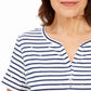Karen Scott Blusa Henley Listrada Starlight Feminina Azul Tamanho Médio