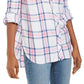 Túnica xadrez feminina Style &amp; Co, branca, tamanho médio