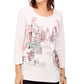 Karen Scott Top Feminino Estampado Rosa Tamanho Pequeno