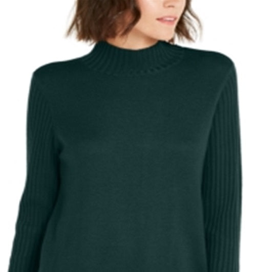 Túnica feminina com gola falsa e costura, tamanho grande, verde, da INC International Concepts