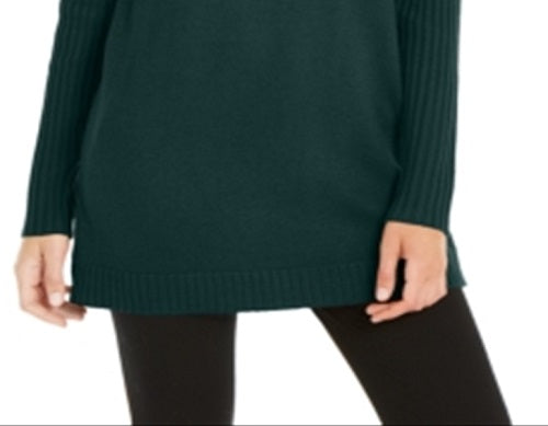Túnica feminina com gola falsa e costura, tamanho grande, verde, da INC International Concepts