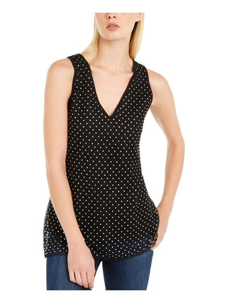 INC International Concepts Regata feminina de malha preta com detalhes, tamanho pequeno