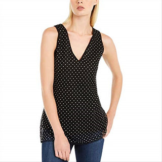 INC International Concepts Regata feminina de malha preta com detalhes, tamanho pequeno