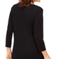 Karen Scott Top Feminino de Algodão com Coração Enfeitado Preto Tamanho Pequeno GG