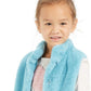 Colete de pele sintética infantil Epic Threads para meninas, azul, tamanho 4T