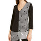 Blusa túnica assimétrica Alfani feminina, preta, tamanho X-S