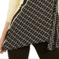 Blusa feminina Alfani com estampa de blocos de cores e manga 3/4, gola redonda, tamanho médio, amarela