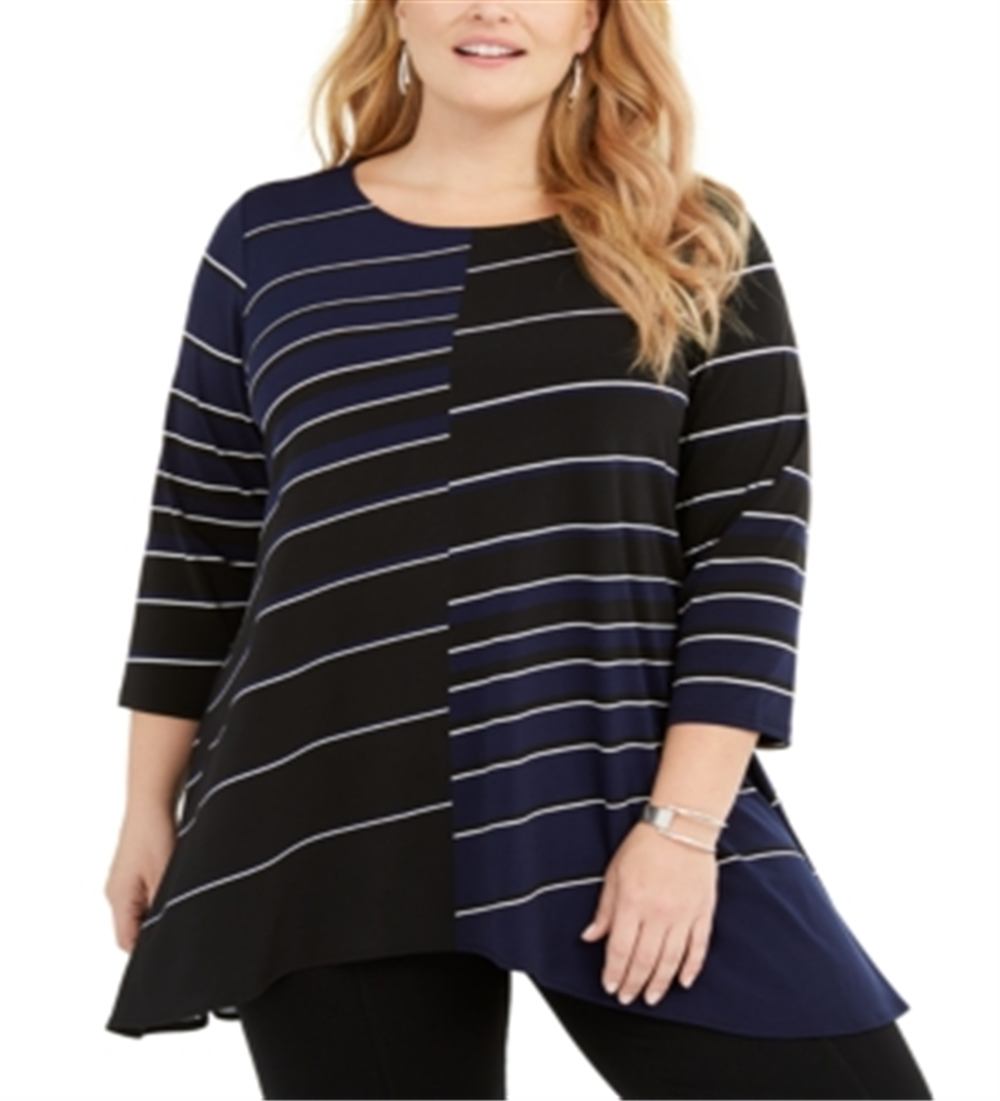 Túnica Alfani Feminina Plus Size Estampada Azul Tamanho 0X