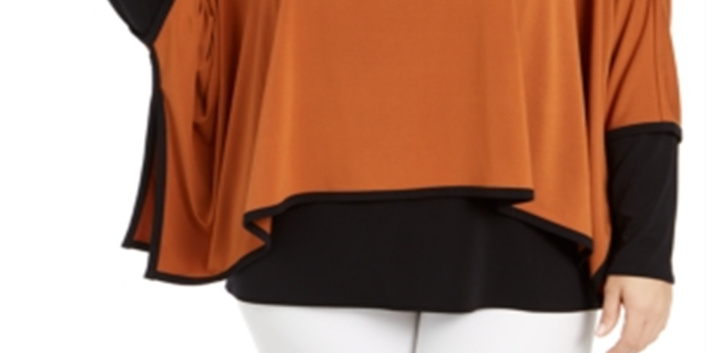 Alfani Plus Size Poncho Plus Size Feminino Marrom Tamanho 0X