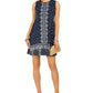 Vestido feminino sem mangas estampado estilo &amp; co, azul, tamanho extrapequeno