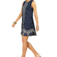 Vestido feminino sem mangas estampado estilo &amp; co, azul, tamanho extrapequeno