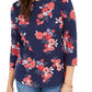 Camiseta feminina Charter Club de algodão Pima com estampa floral, azul, tamanho XX-G